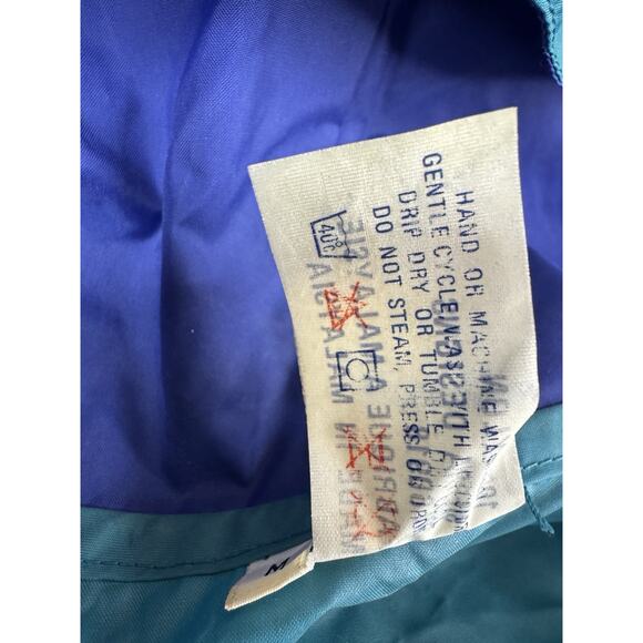 Vintage Sierra Designs Anorak Jacket M Teal Purple 90s Pullover Hooded - Picture 4 of 14
